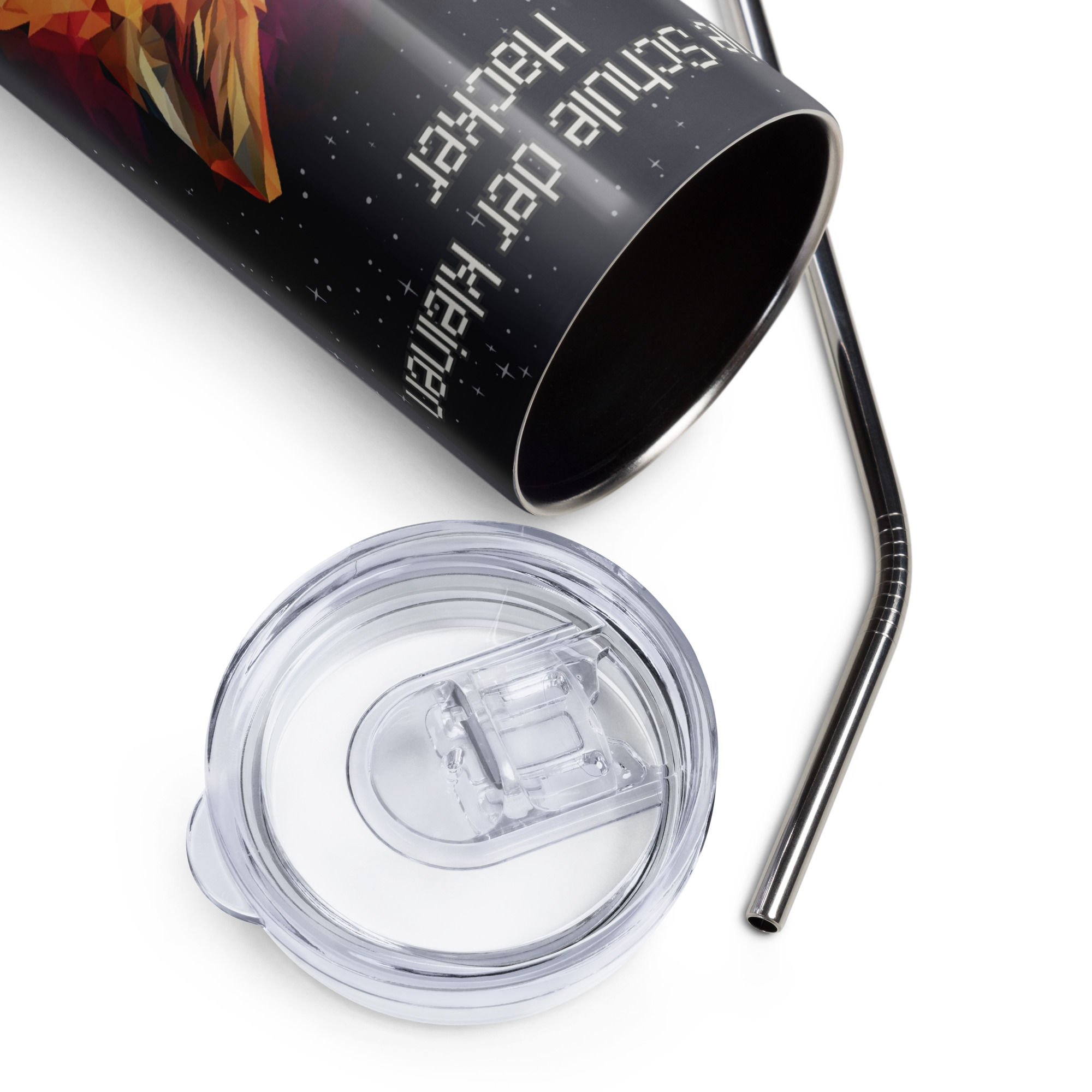 Edelstahl-Tumbler zu „Die Schule der kleinen Hacker – Abenteuer im Krypto-Universum“ | Felix, Bär & Stier | 600 ml – Bild 3