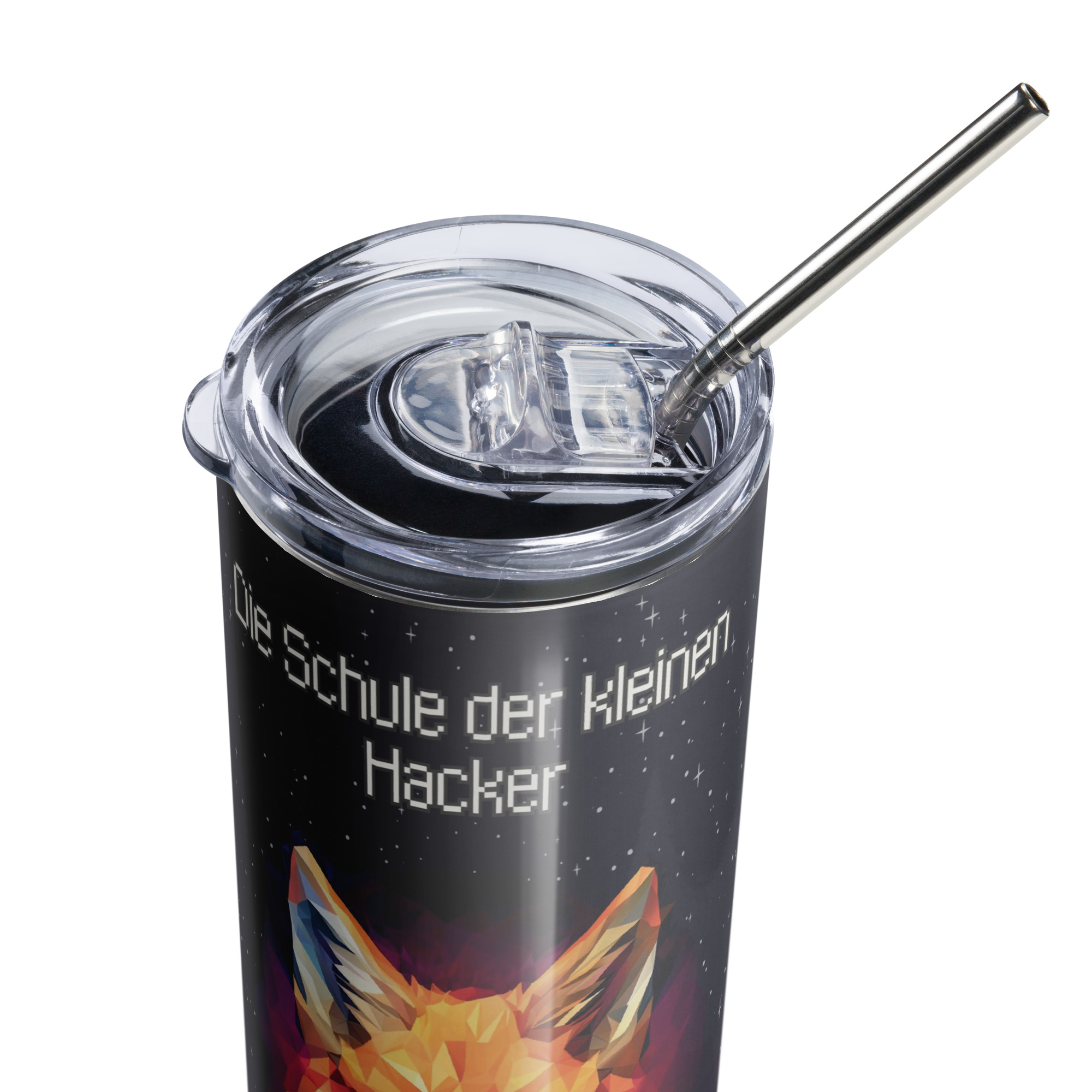 Edelstahl-Tumbler zu „Die Schule der kleinen Hacker – Abenteuer im Krypto-Universum“ | Felix, Bär & Stier | 600 ml – Bild 4